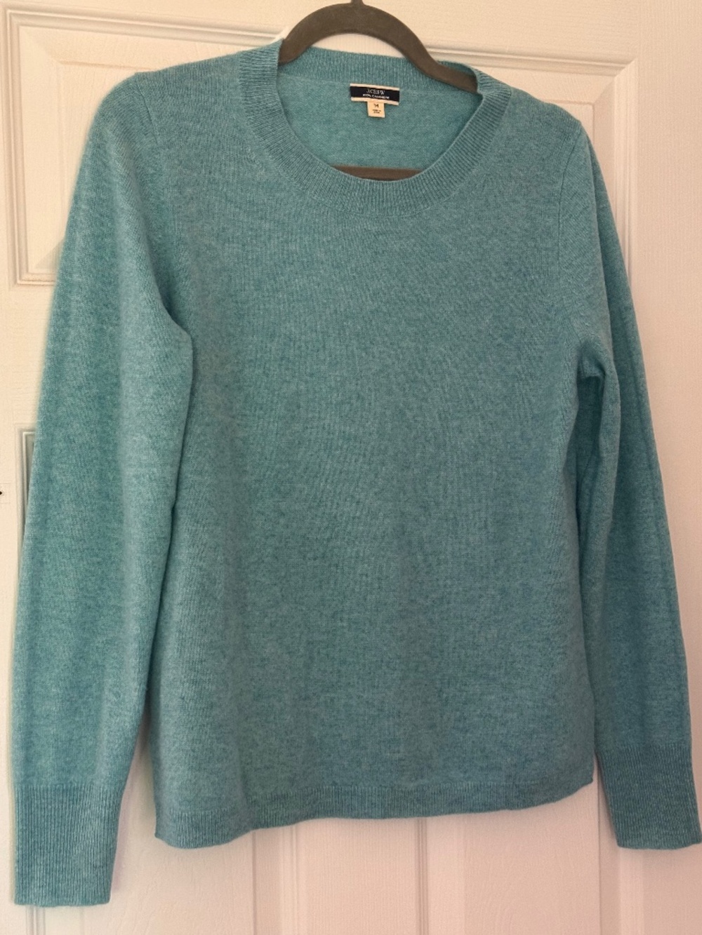 J. Crew 100% Cashmere slim-fit crewneck sweater in Heather Mineral